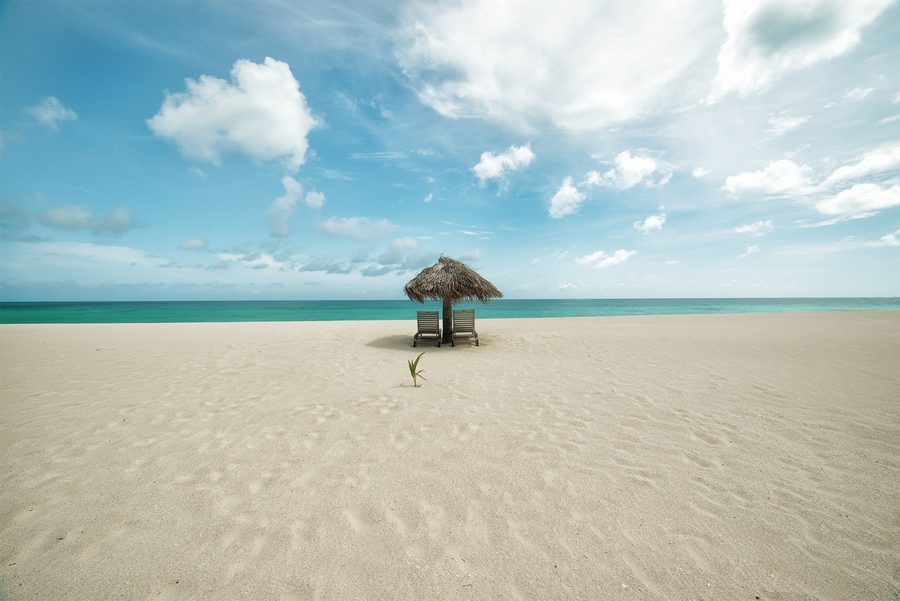 Caribbean coastline of Antigua and Barbuda