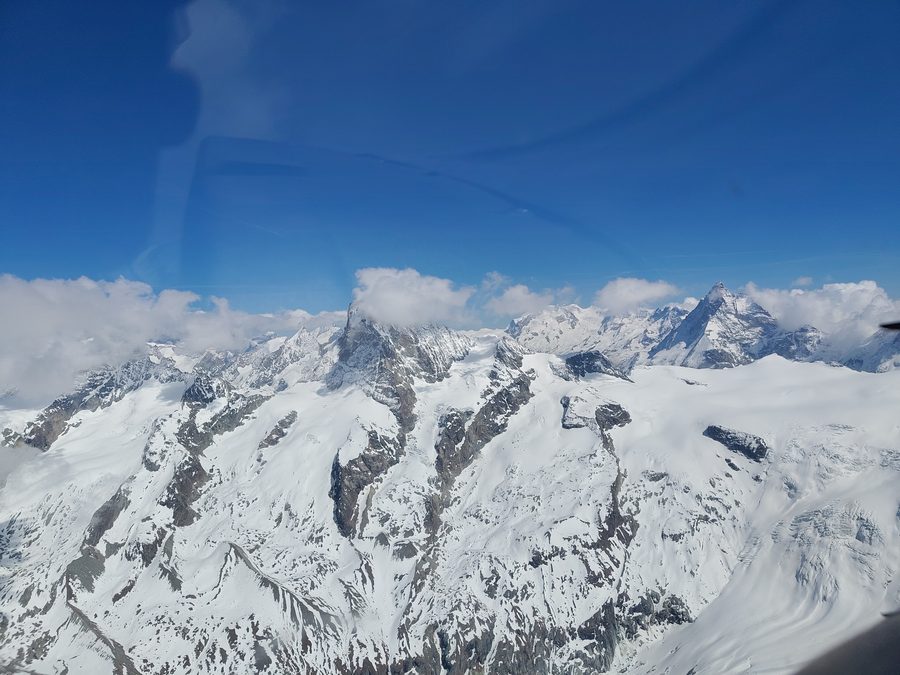Alpine mountain landscape in Val d’Hérens with a view of the Dent Blanche