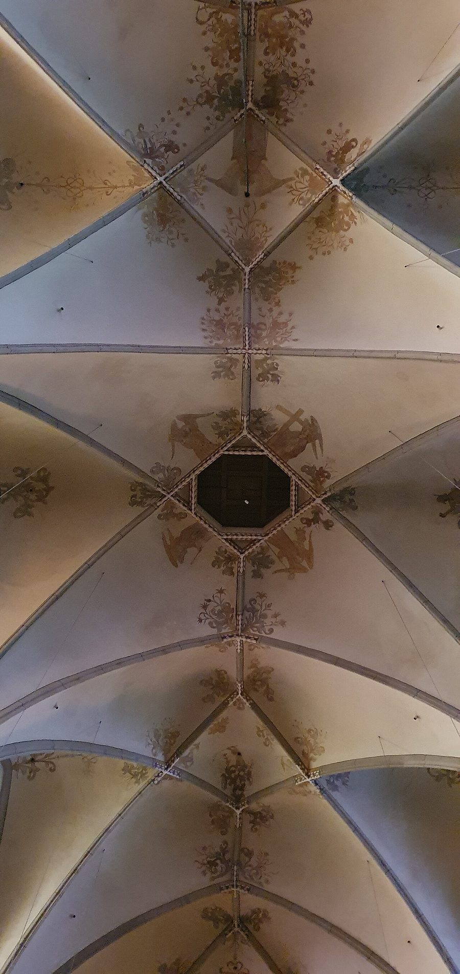 Interior of St. Nicolai in Kalkar with its historic church ceiling