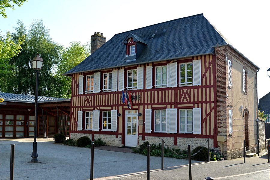 Town hall of Le Breuil-en-Auge in the Calvados department