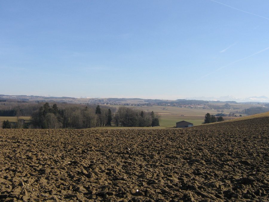 View of the rural village of Poliez-le-Grand in Gros-de-Vaud