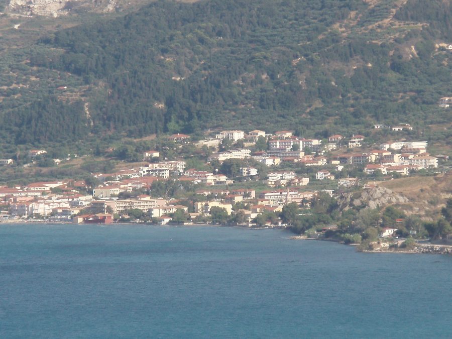 View of the village and beach of Argassi on Zakynthos