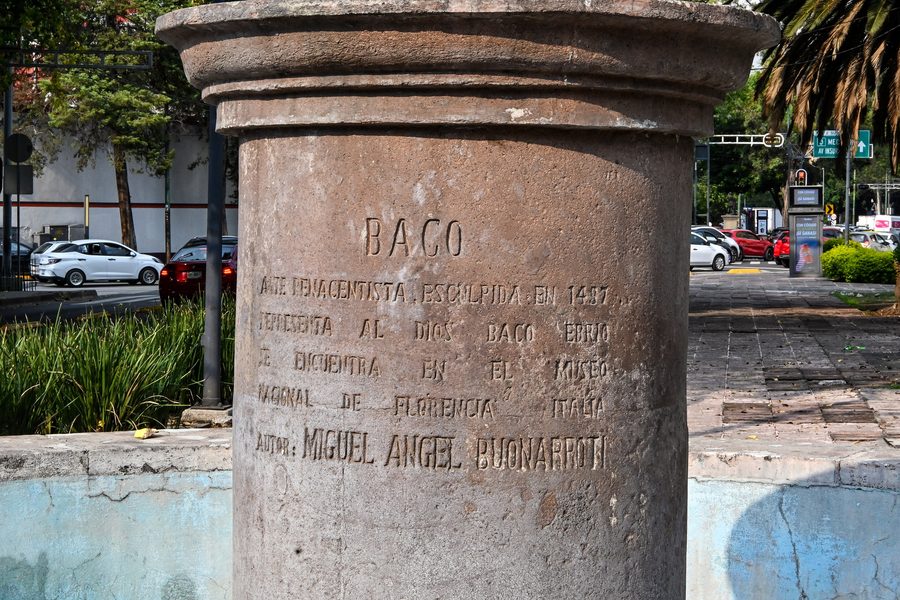 Statue of Bacchus on Avenida Álvaro Obregón in Mexico City