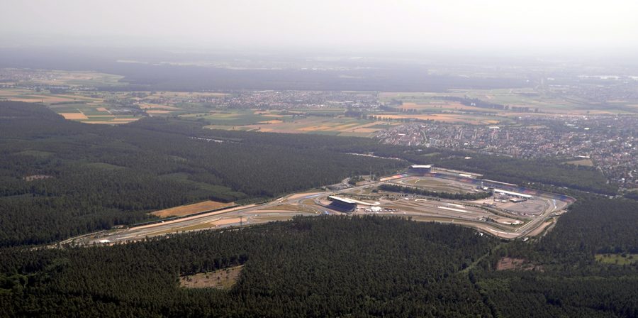 Aerial view of the Hockenheimring in Baden-Württemberg