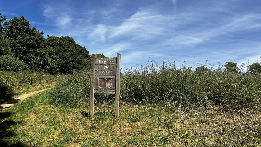Open landscape in Tring Park near Hastoe Lane