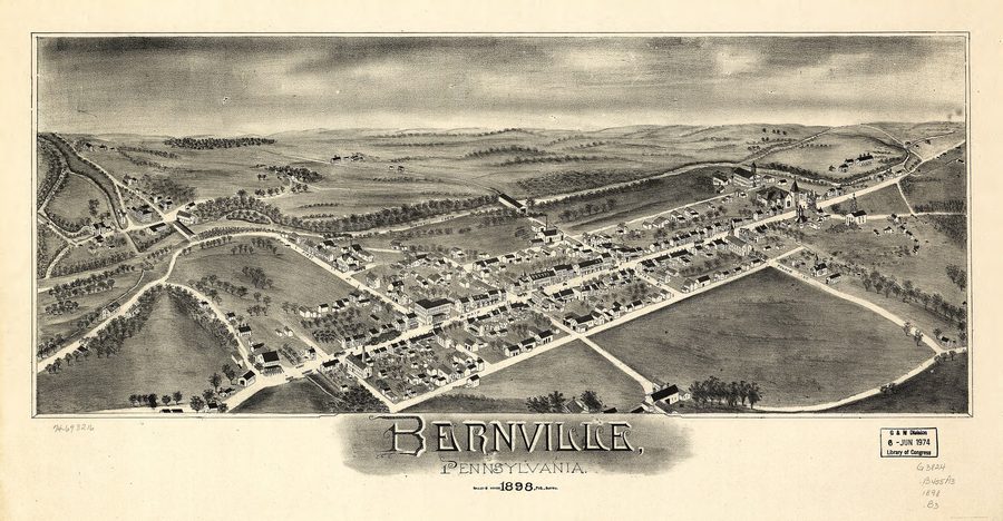 Bird's-eye view of Bernville, Berks County, Pennsylvania, in 1898
