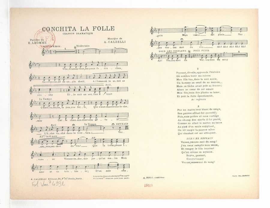 File:Conchita la folle, chanson dramatique. Paroles de E. Lhomme. Musique de A. Calzelli - bpt6k1157598d (5 of 6).jpg