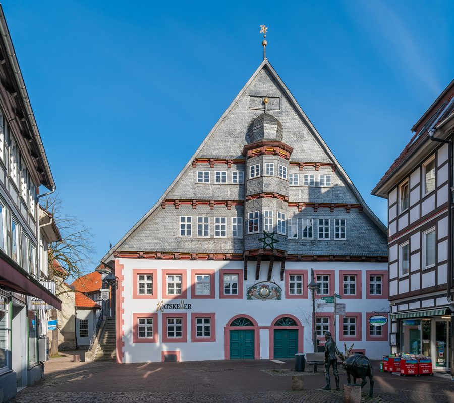 Historic town hall in the centre of Osterode am Harz