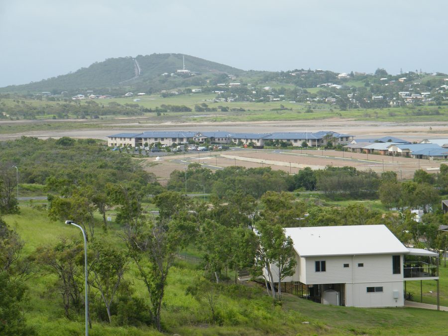 View from a hill across the coastal landscape of Zilzie in Queensland