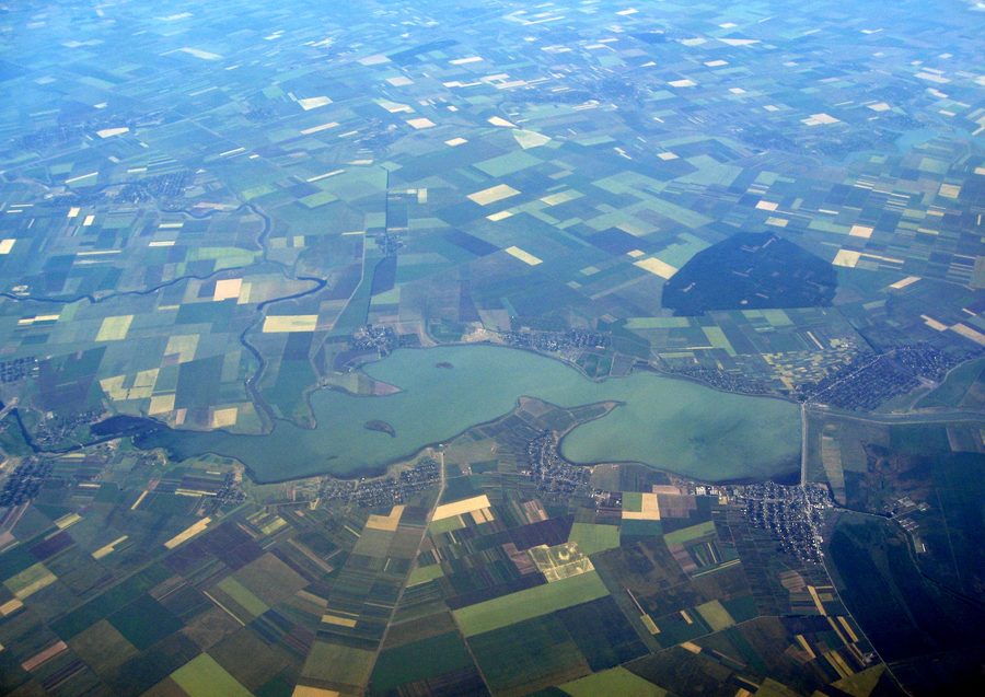 Landschaft am Iezerul Mostiștei im Kreis Călărași, Rumänien