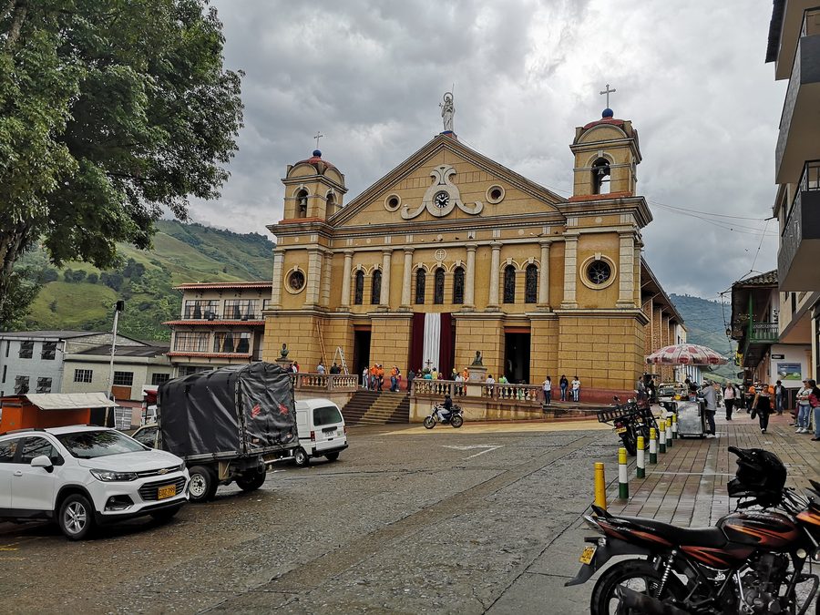 Facade of the Iglesia de San José de Pácora in Pácora, Caldas