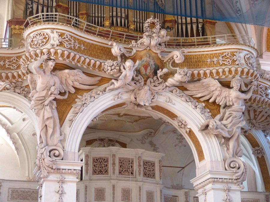 Organ gallery in the baroque parish church at Aldersbach Abbey