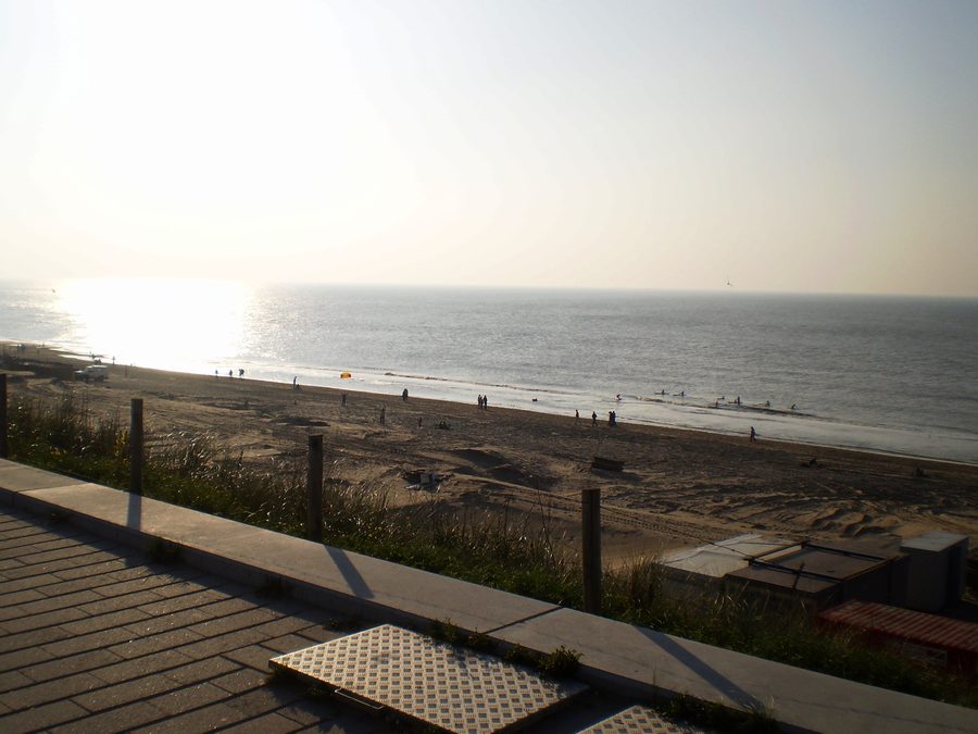 North Sea coast at Bloemendaal aan Zee beach, viewed from the beach pavilion