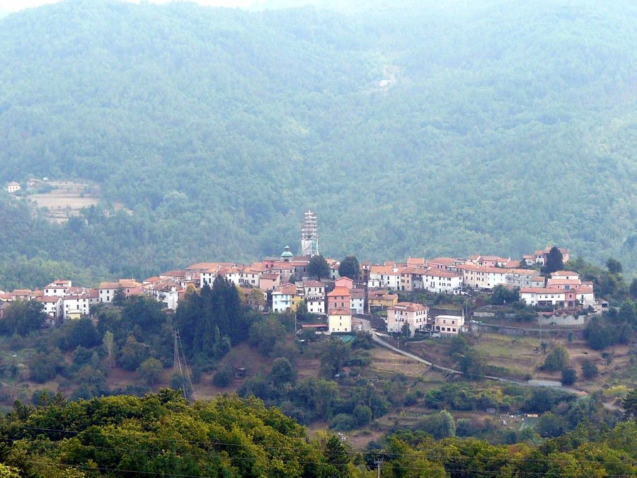Panorama of Carro, La Spezia, Liguria, Italy