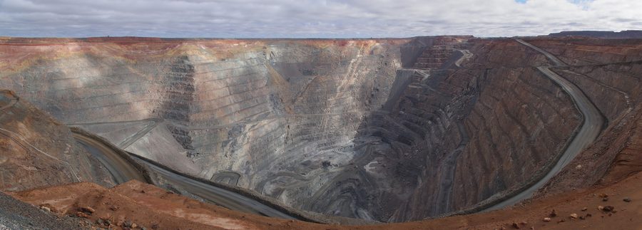 A wide view of the Super Pit gold mine near Kalgoorlie.