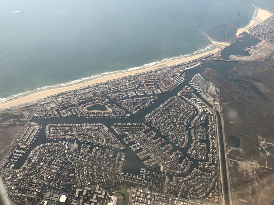 Beach and Pacific Ocean in Sunset Beach, Huntington Beach, California