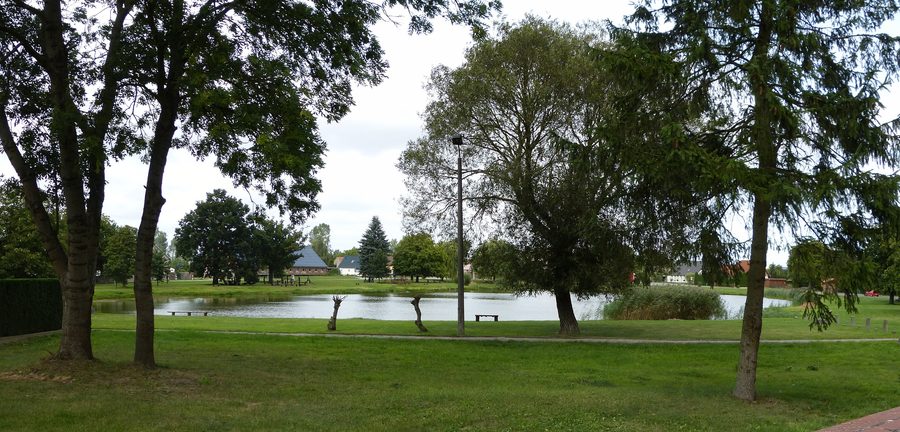 Village pond in Grapzow, seen from the cemetery