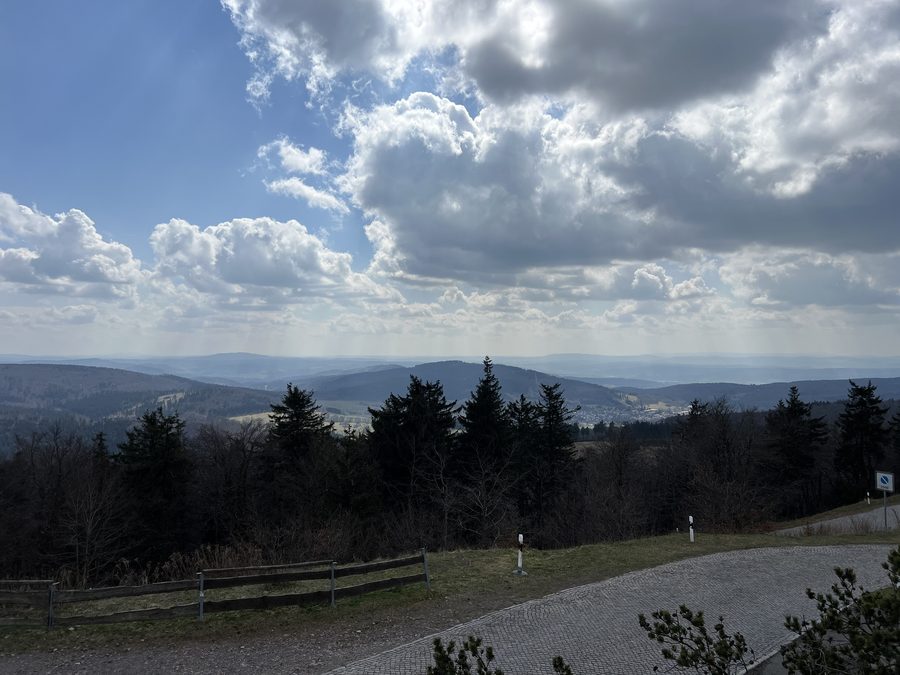 View from the Großer Inselsberg over the landscape of the Thuringian Forest