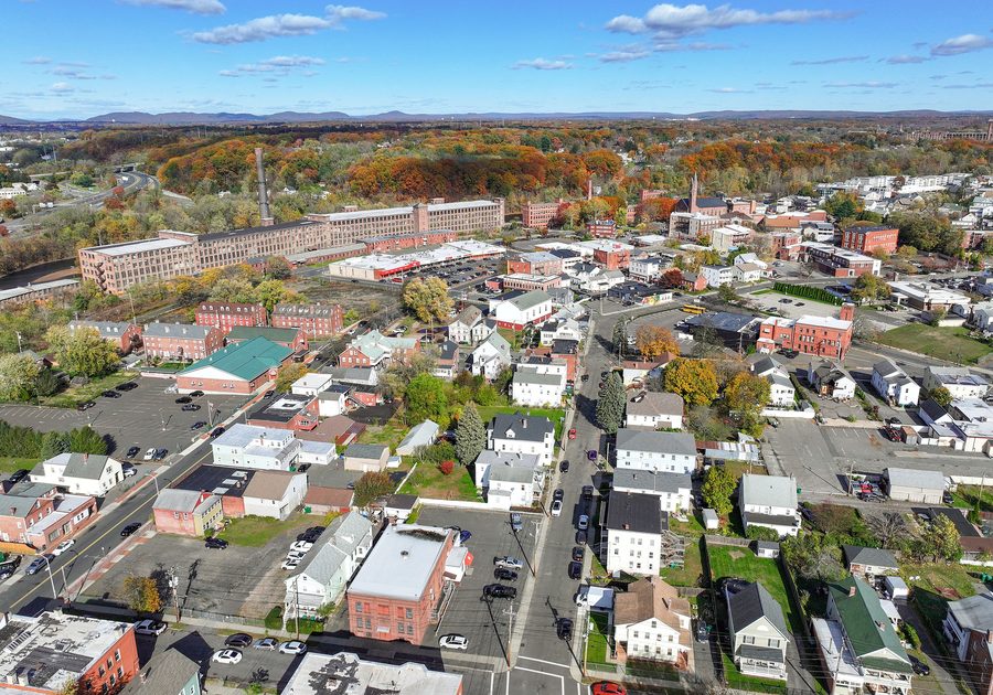 Aerial view of Chicopee, Massachusetts