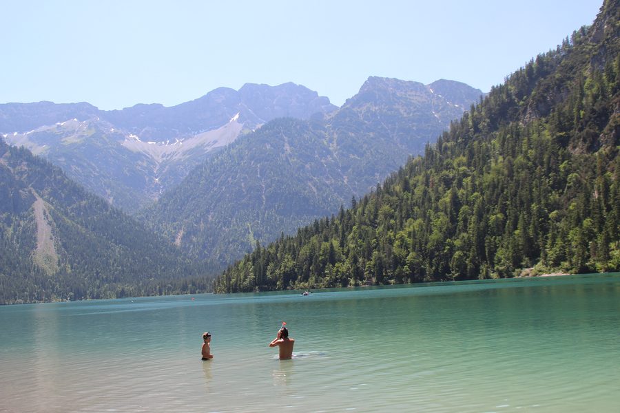 Plansee, an alpine lake in Reutte’s lake district.