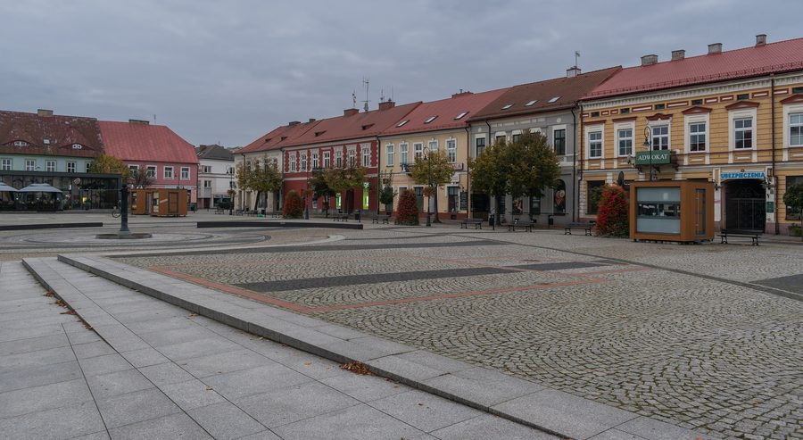 Alter Marktplatz in Sieradz in der Woiwodschaft Łódź, Polen