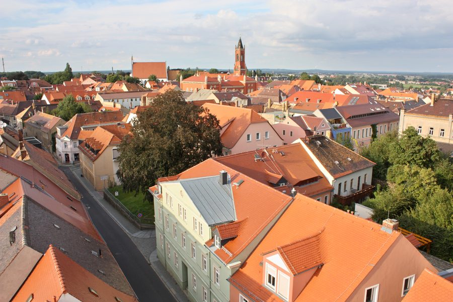 View of the historic old town of Kamenz from the Red Tower
