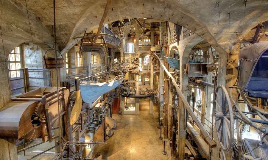 Atrium on the third floor of the Mercer Museum in Doylestown