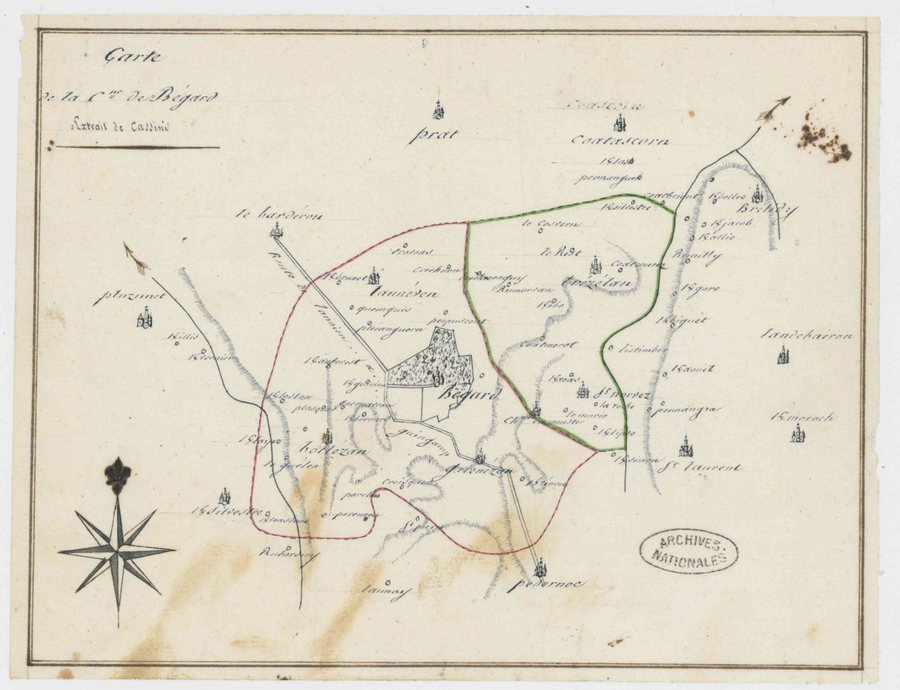File:Carte de la commune de Bégard 1814.jpg