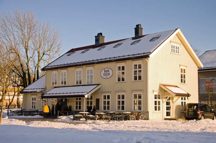 Gamle Sande station, which belonged to the Vestfoldbanen