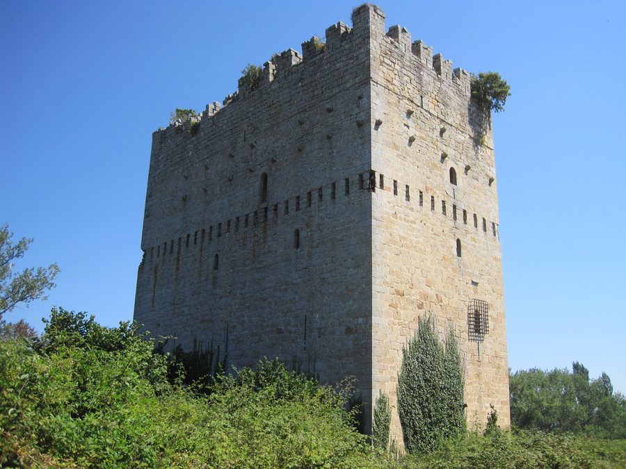 Side view of the Torre de los Velasco in Valdeprados, Segovia.