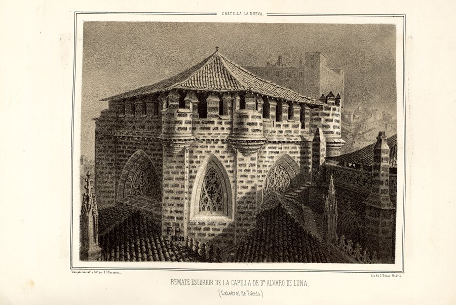 File:1853, Recuerdos y bellezas de España, Castilla la Nueva, tomo I, Remate esterior de la capilla de don Álvaro de Luna, catedral de Toledo.jpg