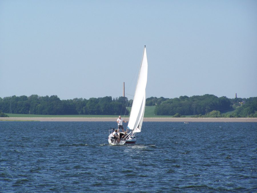 Sailboat on the Bautzen reservoir