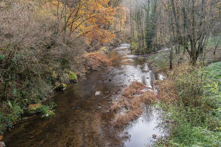 Viaur river in Moulin d'Ayres, between Centrès and Sainte-Juliette-sur-Viaur, Aveyron, France