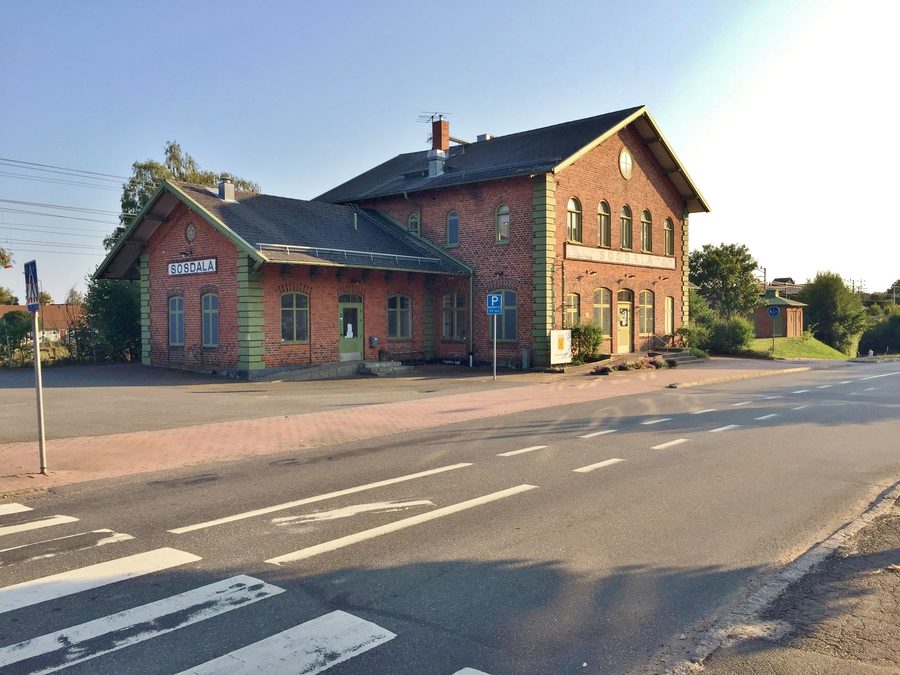 Sösdala railway station beside the Southern Main Line in Sweden