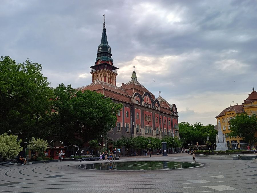 Strikingly decorated facade of Subotica Town Hall