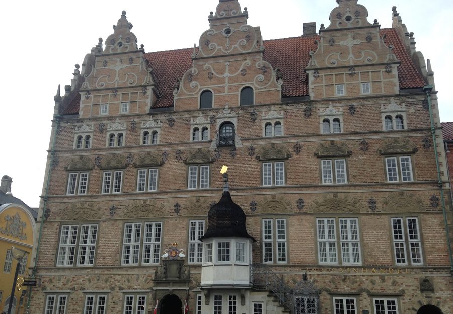 Jens Bang's House in central Aalborg, a historic city landmark.