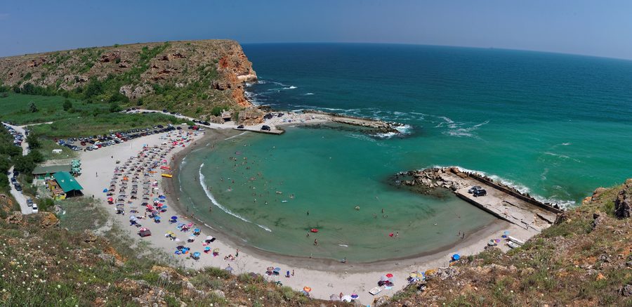Panorama of Bolata beach on the northern Bulgarian Black Sea coast