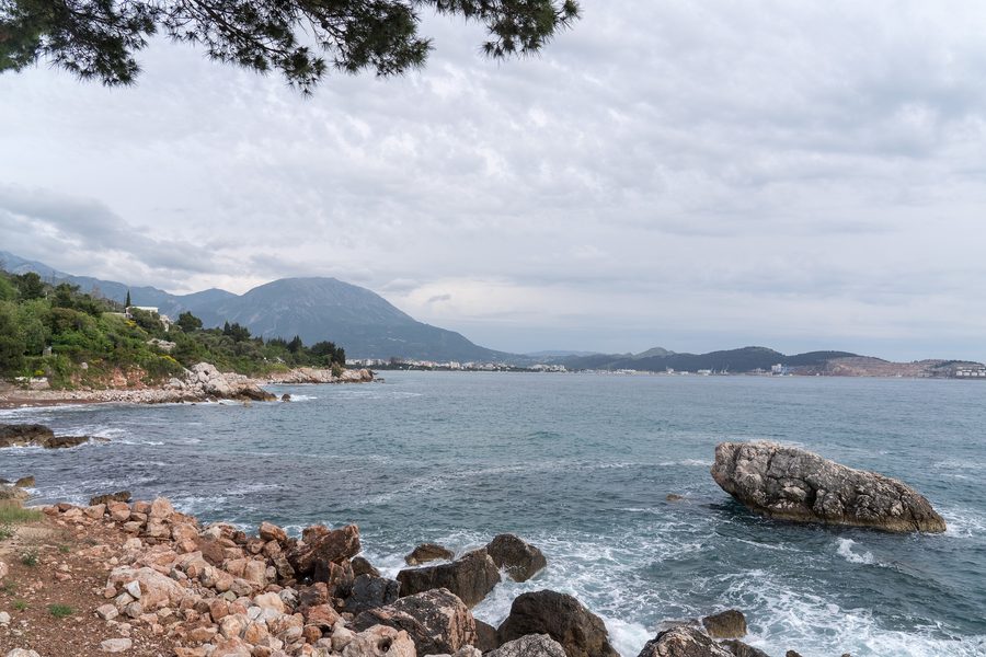 View of the Adriatic coast in the municipality of Bar in Montenegro