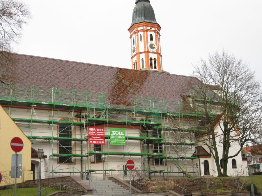 Exterior view of the parish church of St. Michael in Mering, Bavaria