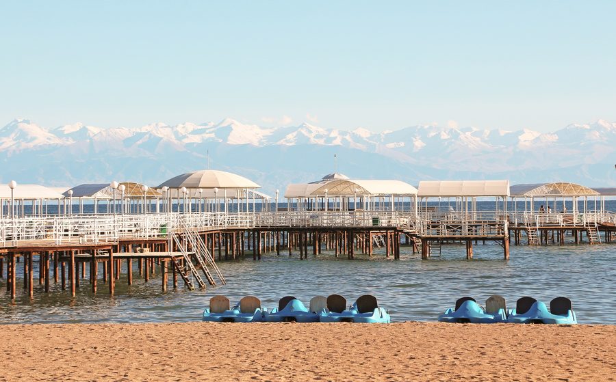 A beach on Issyk-Kul near Cholpon-Ata.