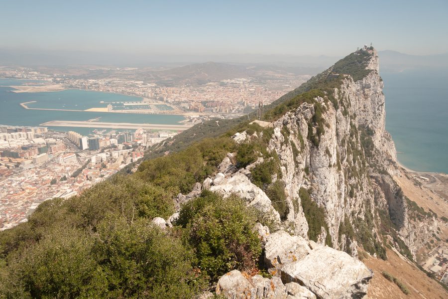 The Rock of Gibraltar with its striking rocky backdrop