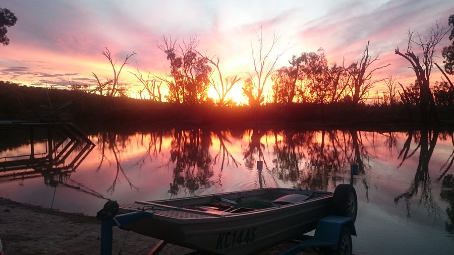 Pike River in Murray River National Park in the Riverland at sunset