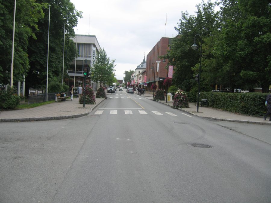 Kirkegata in Levanger with the building Kirkegata 41 on the right