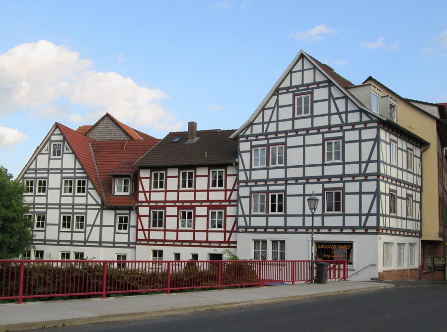 Half-timbered building ensemble at the first Werra bridge in Eschwege