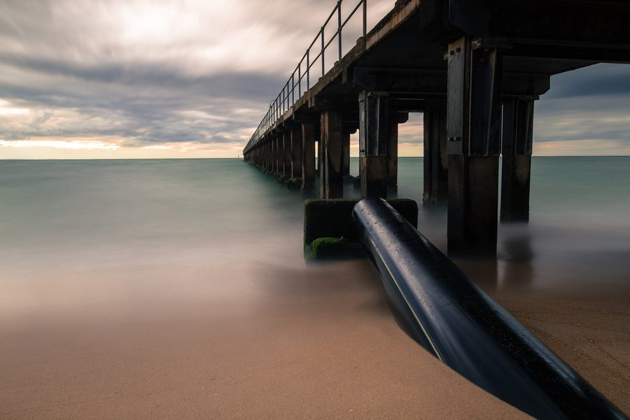 Dromana beach with pier on Port Phillip Bay