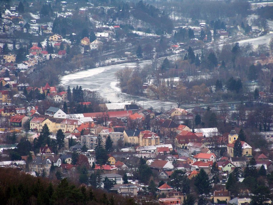 View of Řevnice and the Berounka from the Brdy Highlands