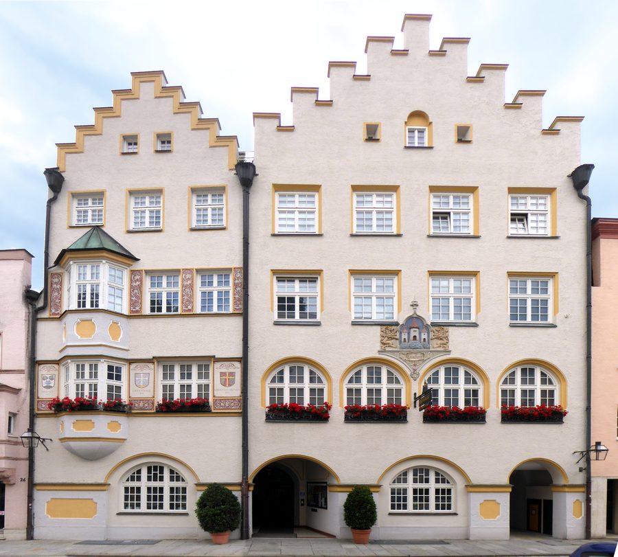 Trostberg town hall on the main street