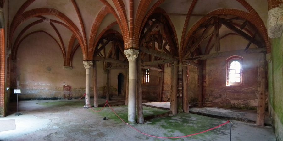 Chapter house and cloister of Staffarda Abbey near Saluzzo