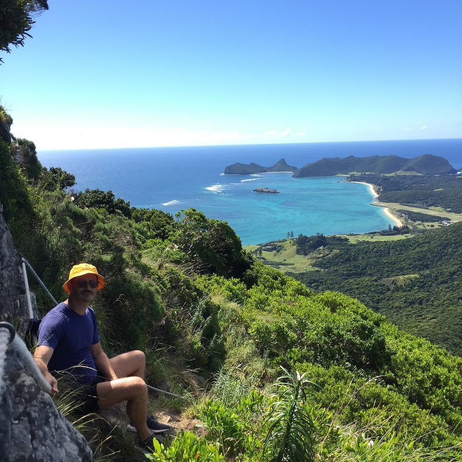 View over Lord Howe Island from Goat House Cave.