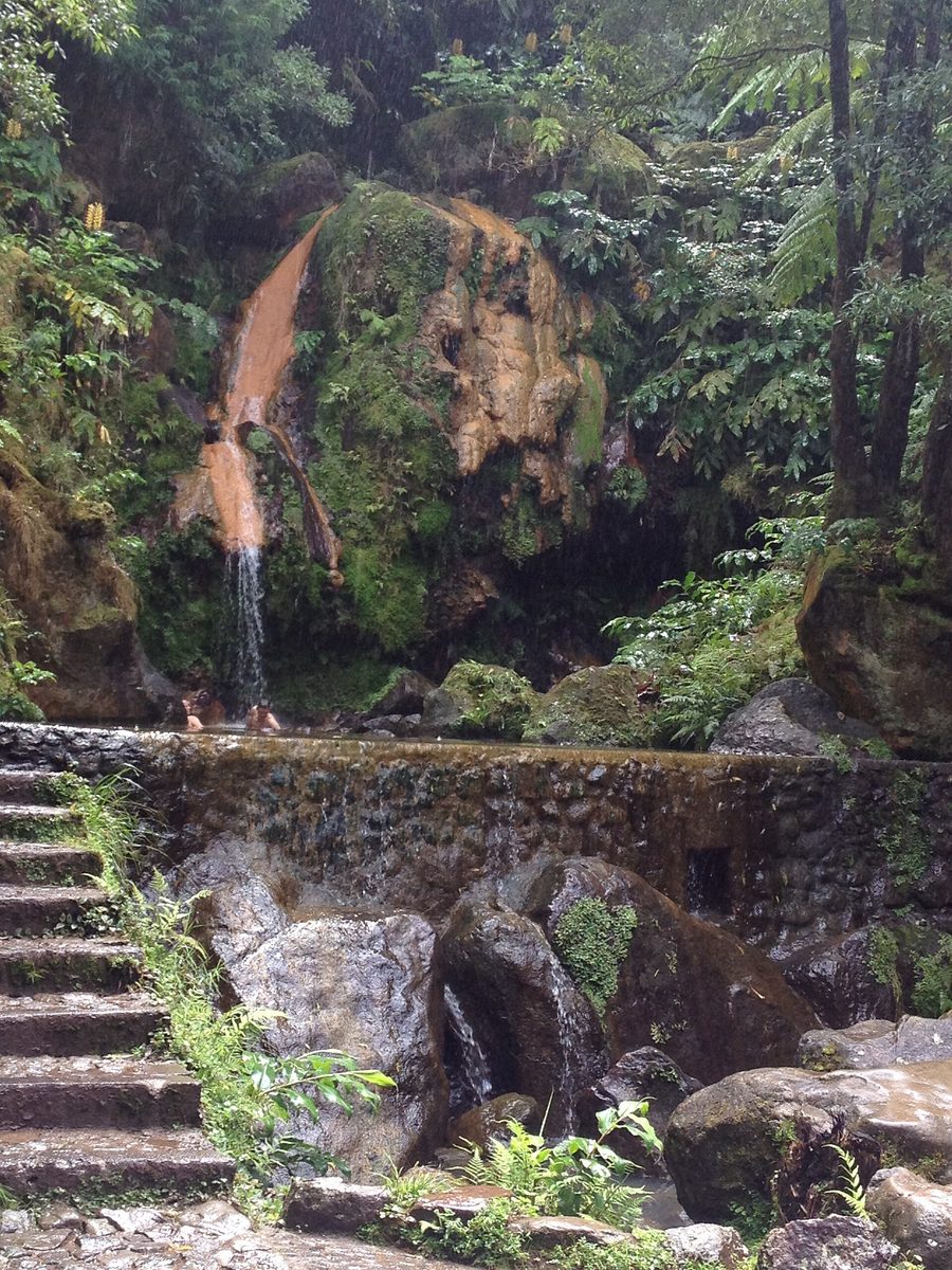 Outdoor pool at the natural monument of Caldeira Velha on São Miguel, Azores